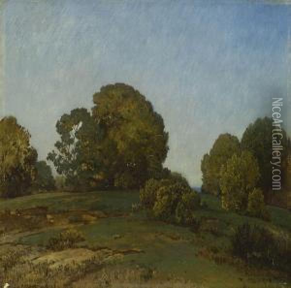 Hugelige Baumlandschaft Oil Painting - Toni, Anton Von Stadler