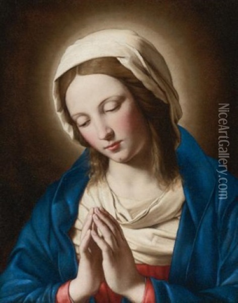 Madonna At Prayer Oil Painting - Giovanni Battista Salvi (Il Sassoferrato)