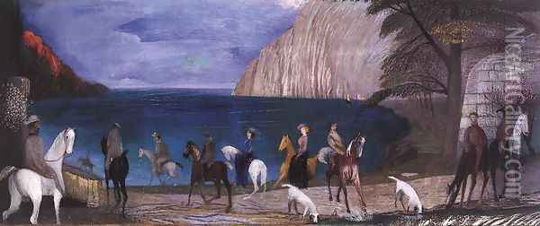 Lovasok a tengerparton, 1909 Oil Painting - Tivadar Kosztka Csontvary