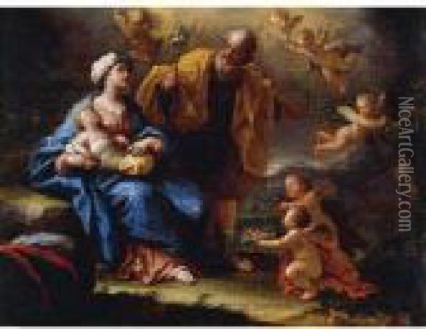 The Holy Family Oil Painting - Paolo di Matteis