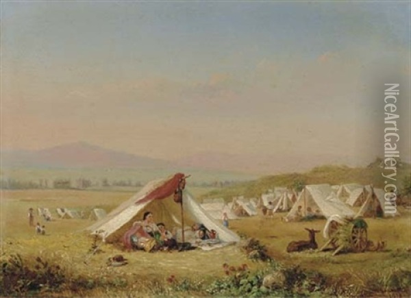 An Encampment Oil Painting - Conrad Wise Chapman