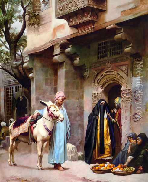 Scene de rue au Caire Oil Painting - H. G. Birchall