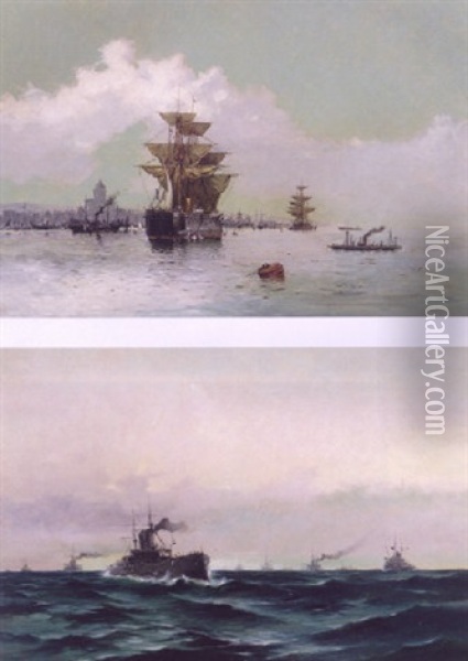 Le Port Of Calais Oil Painting - Spyridon Scarvelli