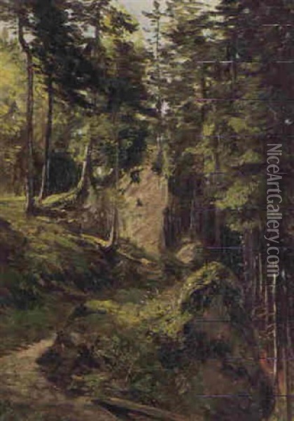 Waldweg Im Sommer Oil Painting - Jean-Joseph Reichlen
