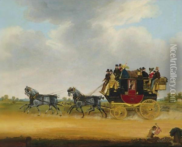 The London - Cirencester Royal Mail Coach Oil Painting - James Pollard