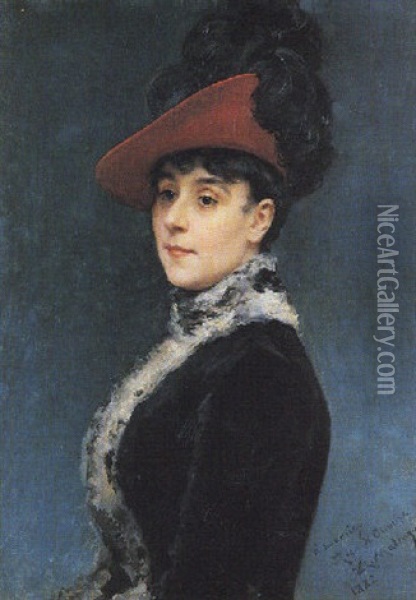Retrato De Mujer Oil Painting - Raimundo de Madrazo y Garreta
