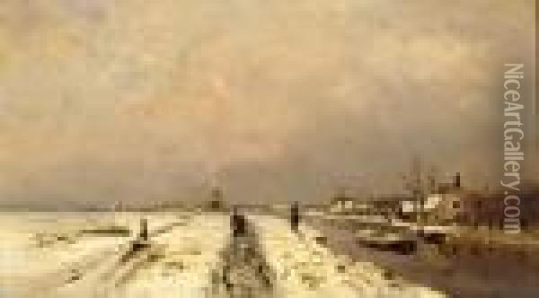 Winterlandscape Oil Painting - Louis Apol