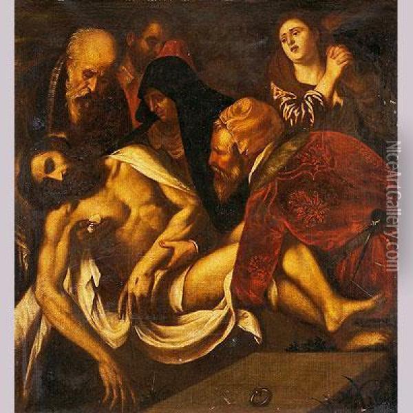 Lamentacion Sobre Cristo Muerto Oil Painting - Tiziano Vecellio (Titian)