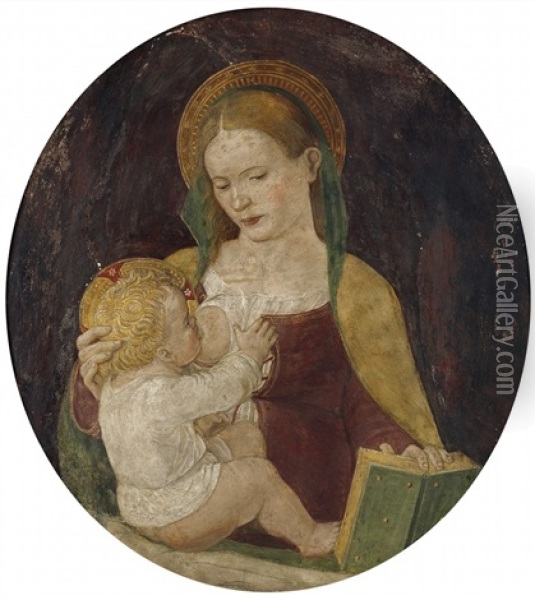 The Virgin With Child Oil Painting - Ambrogio Borgognone