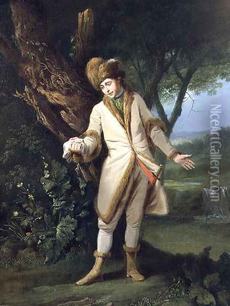 Portrait of the actor William Powell (1735-69) as Posthumous in Cymbeline Oil Painting - Francis Wheatley