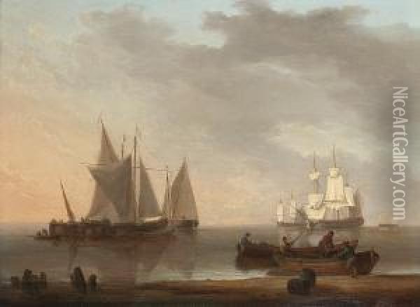 Unloading The Cargo Oil Painting - William Anderson