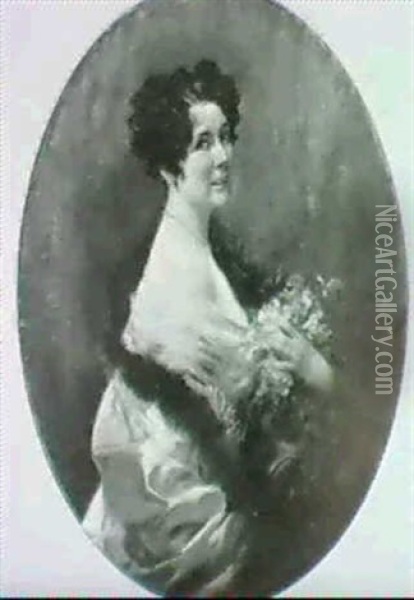 Portrait Einer Dame Oil Painting - Leopold Schmutzler