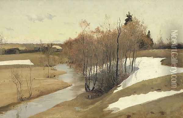 River Kordonka Oil Painting - Andrei Petrovich Ryabushkin
