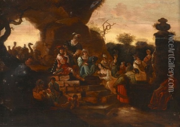 Le Retour De Jacob En Canaan (?) Oil Painting - Jacob Willemsz de Wet the Elder
