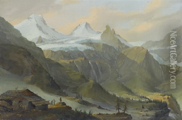 Blick Von Breitlauinen Gegen Den Breithorngletscher Oil Painting - Caspar Wolf