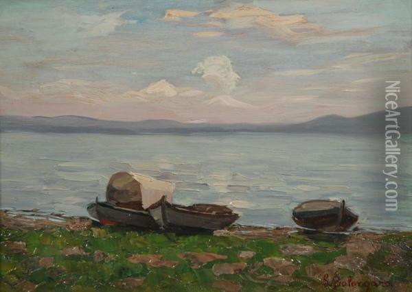 Lesa - Lago Maggiore Oil Painting - Luigi Bolongaro
