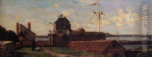 Le Havre, the Frencois I Tower (aka François 1 Tower) Oil Painting - Eugene Boudin