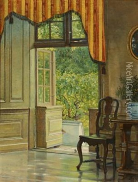 Interior From Saebygaard, Denmark Oil Painting - Vilhelmine Marie Bang