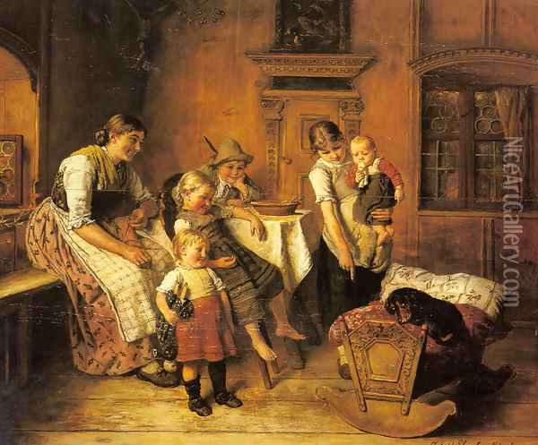The Intruder Oil Painting - Adolf Eberle