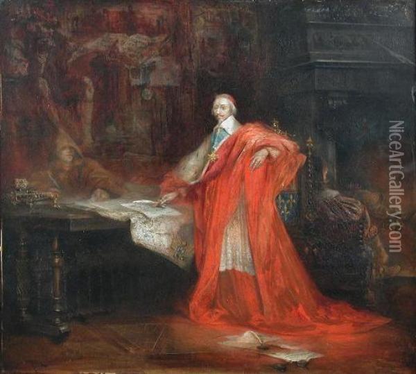 Portrait Of Cardinal Richelieu Oil Painting - Pinkney Marcius-Simons