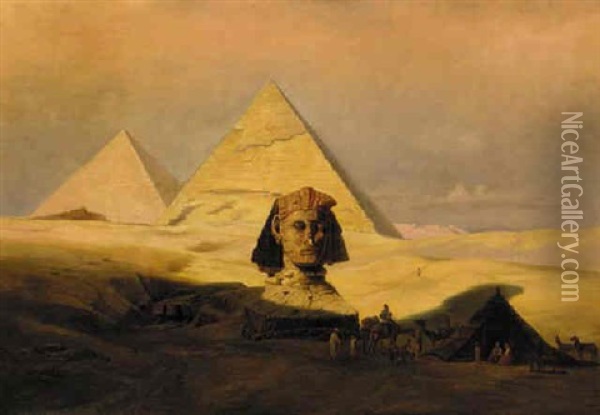 The Sphinx And Pyramids Of Gizeh Oil Painting - Carl Friedrich Heinrich Werner