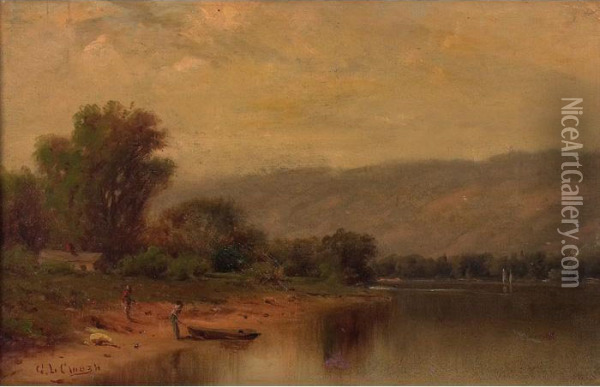 Mountain Lake Oil Painting - George Lafayette Clough