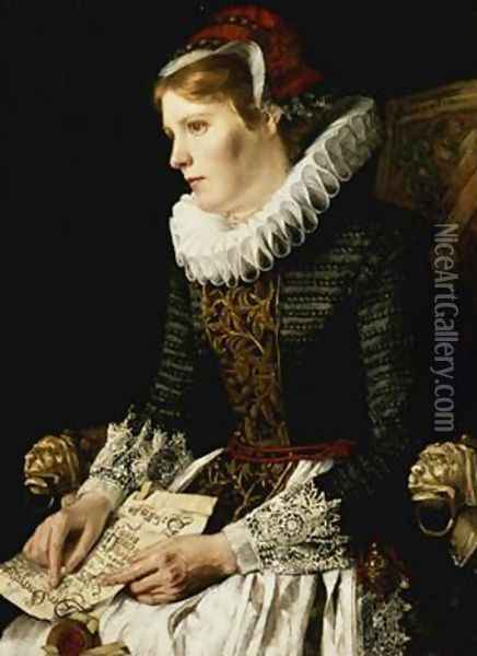 Portrait of a Noble Woman Oil Painting - Paula Monje