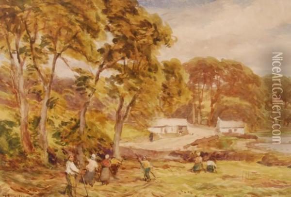 Haymaking At Rosscarberry Oil Painting - Thomas Huson
