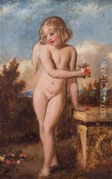 Study Of Cupid Oil Painting - William Etty