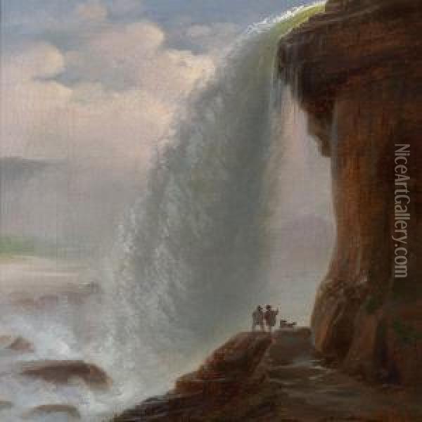 View Of Niagara Falls Oil Painting - Ferdinand Reichardt
