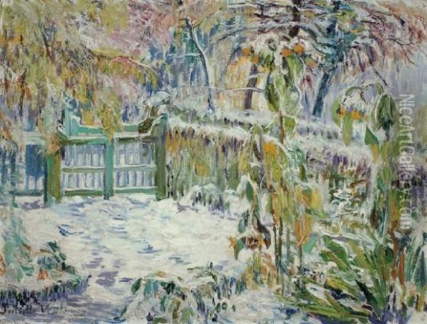 Les Tournesols Sous La Neige Oil Painting - Juliette Wytsman