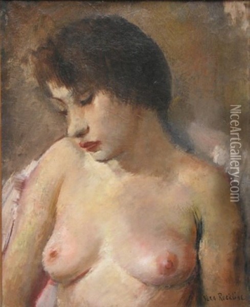 Portrait De Femme Denudee Oil Painting - Vera Rockline