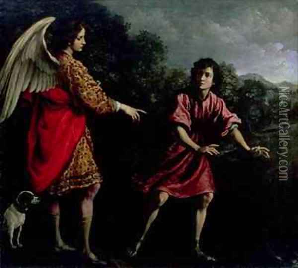 Tobias and the Angel Oil Painting - Francesco Corradi