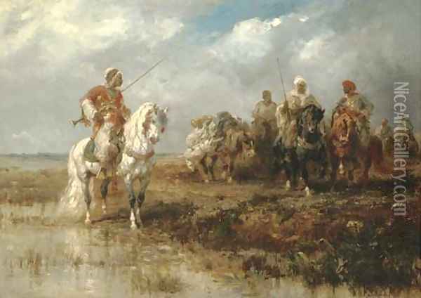 Oriental horseman Oil Painting - Adolf Schreyer
