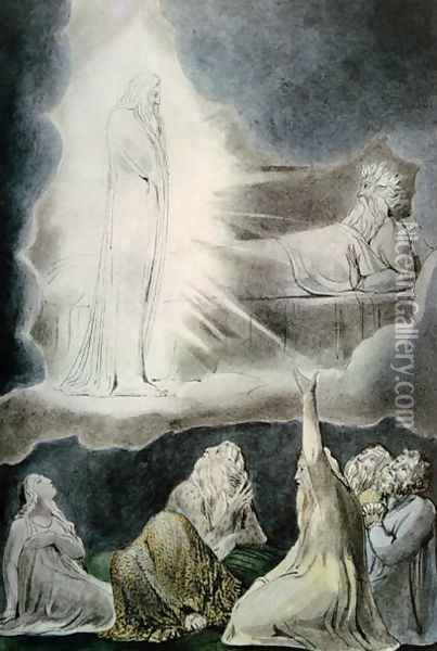 The Vision of Eliphaz, 1825 Oil Painting - William Blake