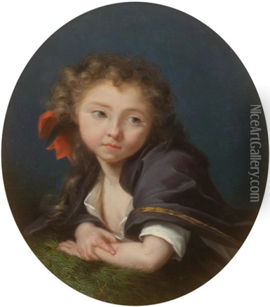 Portrait Of A Girl, Probably Mademoiselle Dorion Oil Painting - Elisabeth Louise Vigee Le Brun