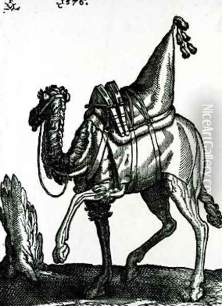 Camel Oil Painting - Melchior Lorck
