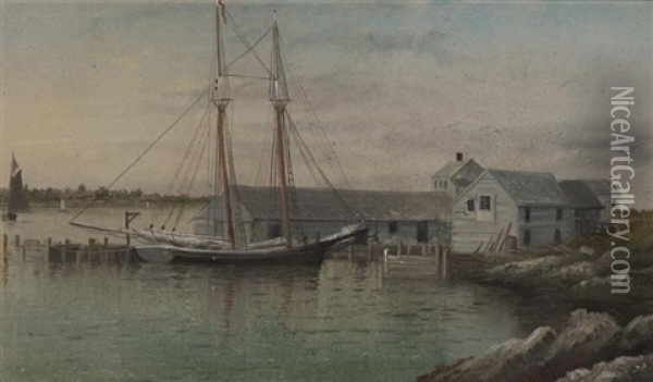 The Emita, A Casco Bay Lines Oil Painting - George M. Hathaway
