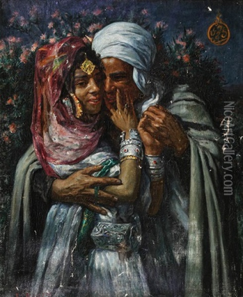 Esclave D'amour Et Lumiere Des Yeux Oil Painting - Alphonse Etienne Dinet