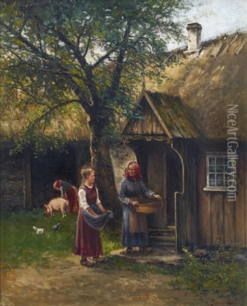 Vid Forstukvisten Oil Painting - Johan Severin Nilsson