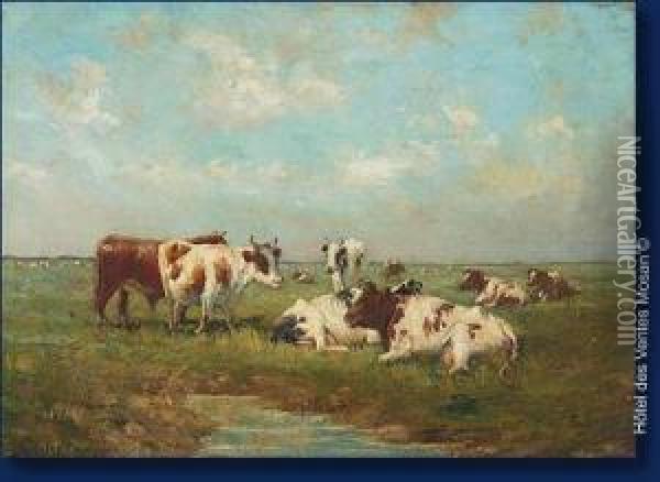 Vaches En Zeelande Oil Painting - Georges, Geo Bernier