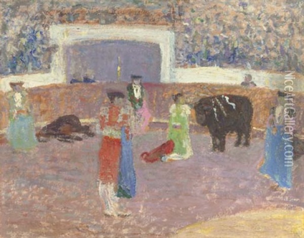 Corrida De Toros (bull Fight) Oil Painting - Pedro Figari