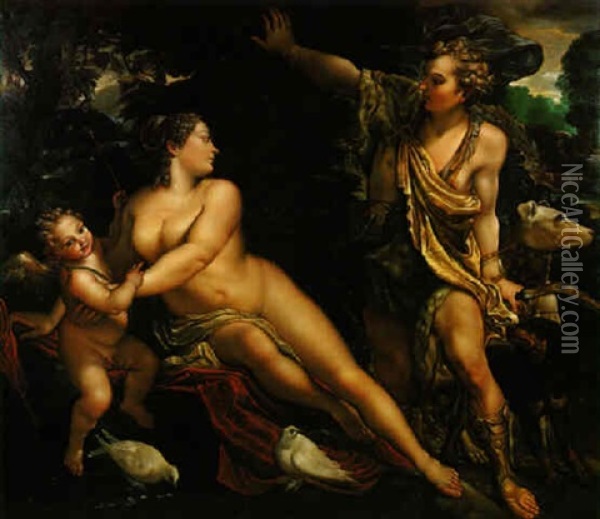 Adonis Findet Venus Oil Painting - Annibale Carracci