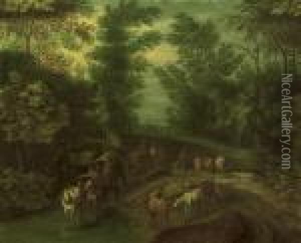 A Wooded Landscape Oil Painting - Jan The Elder Brueghel