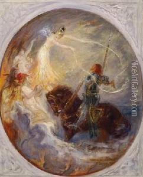 The Knight's Dream Oil Painting - Fernand-Anne Piestre Cormon