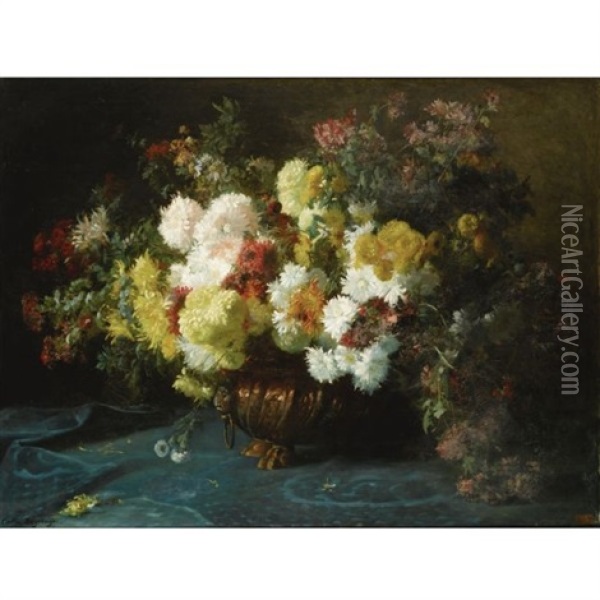 Floral Still Life Oil Painting - Adolphe Louis (Napolean) Castex-Degrange