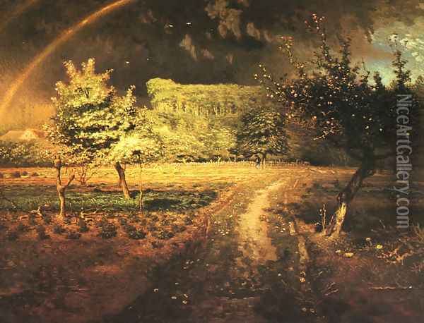 Spring at Barbizon, 1868-73 Oil Painting - Jean-Francois Millet