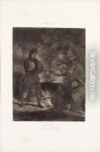 Macbeth Consultant Les Sorcieres. 1825 Oil Painting - Eugene Delacroix