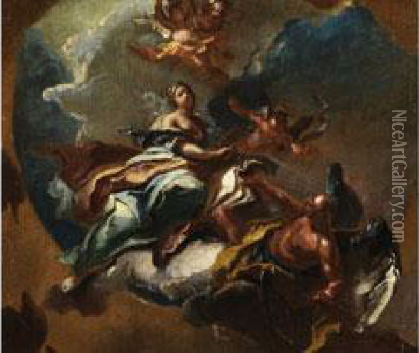 Triumph Der Geschichtsschreibung Oil Painting - Carlo Innocenzo Carloni