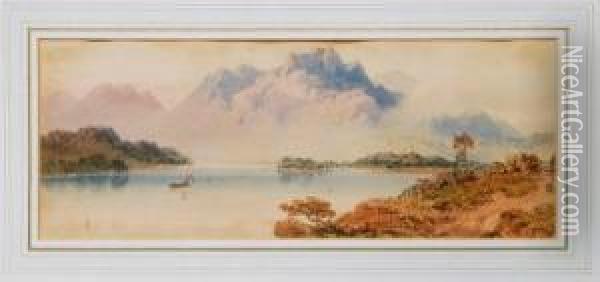 Loch Cathrine Oil Painting - Aaron Edwin Penley